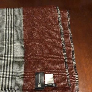 INC International Concepts plaid wine,black,grey,white 100% acrylic